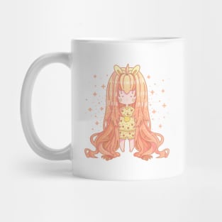 Sleepy Chibi Girl, Kawaii Design Mug